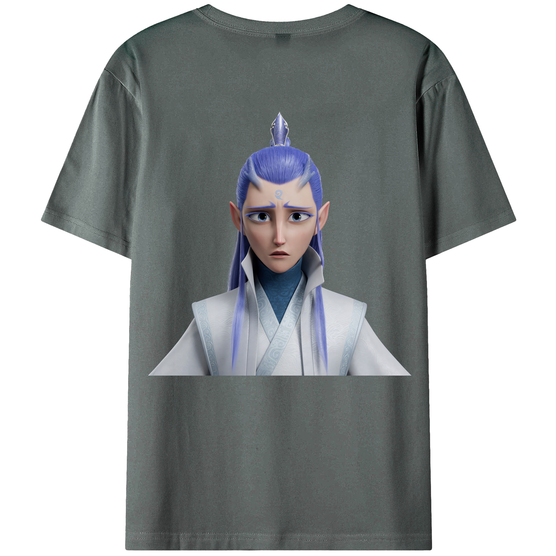 （画像用） Ne Zha 2 ナタ 魔童の大暴れ 綿100％半袖Tシャツ（背面プリント）